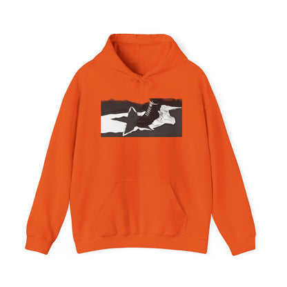 Hoodie skinhead on the Yugoslav flag