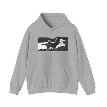 Hoodie skinhead on the Yugoslav flag