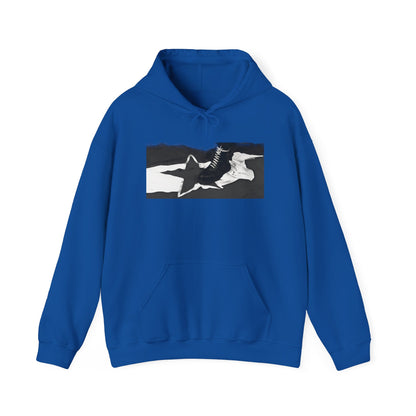 Hoodie skinhead on the Yugoslav flag