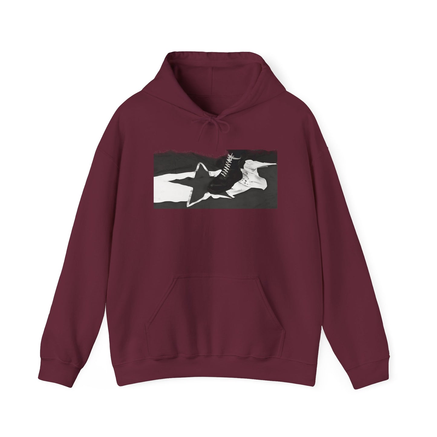 Hoodie skinhead on the Yugoslav flag