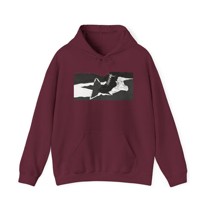 Hoodie skinhead on the Yugoslav flag