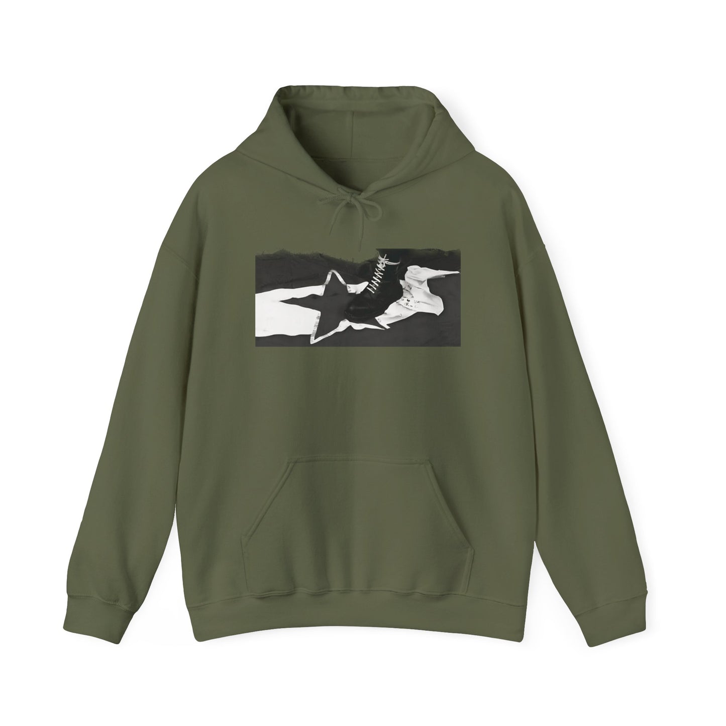 Hoodie skinhead on the Yugoslav flag