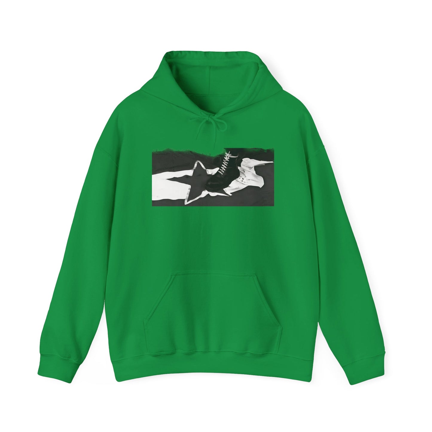 Hoodie skinhead on the Yugoslav flag