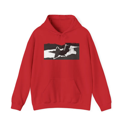 Hoodie skinhead on the Yugoslav flag
